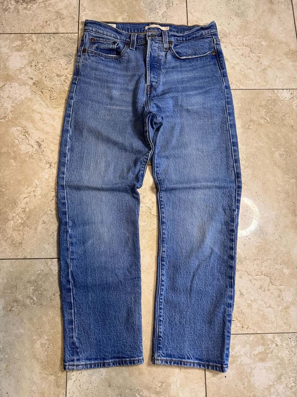 Levi's Premium Wedgie Straight Jeans Size 27 Blue Wash